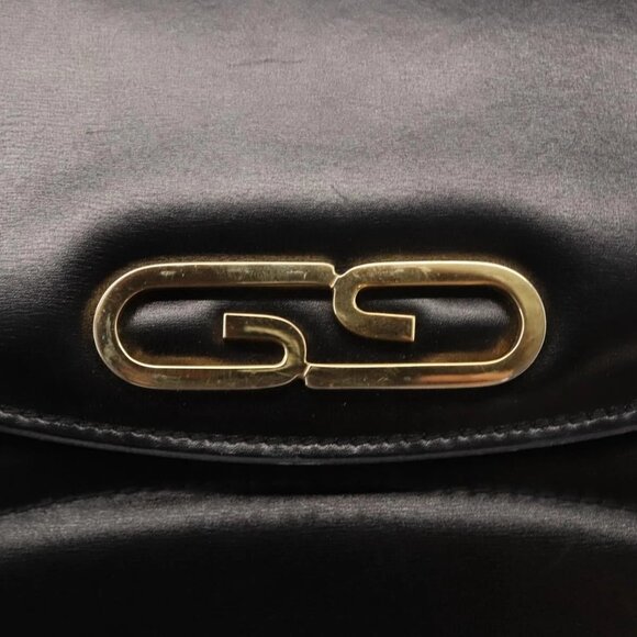 GUCCI Shoulder Bag Leather Vintage Black Gold Auth 146810 - Picture 13 of 16
